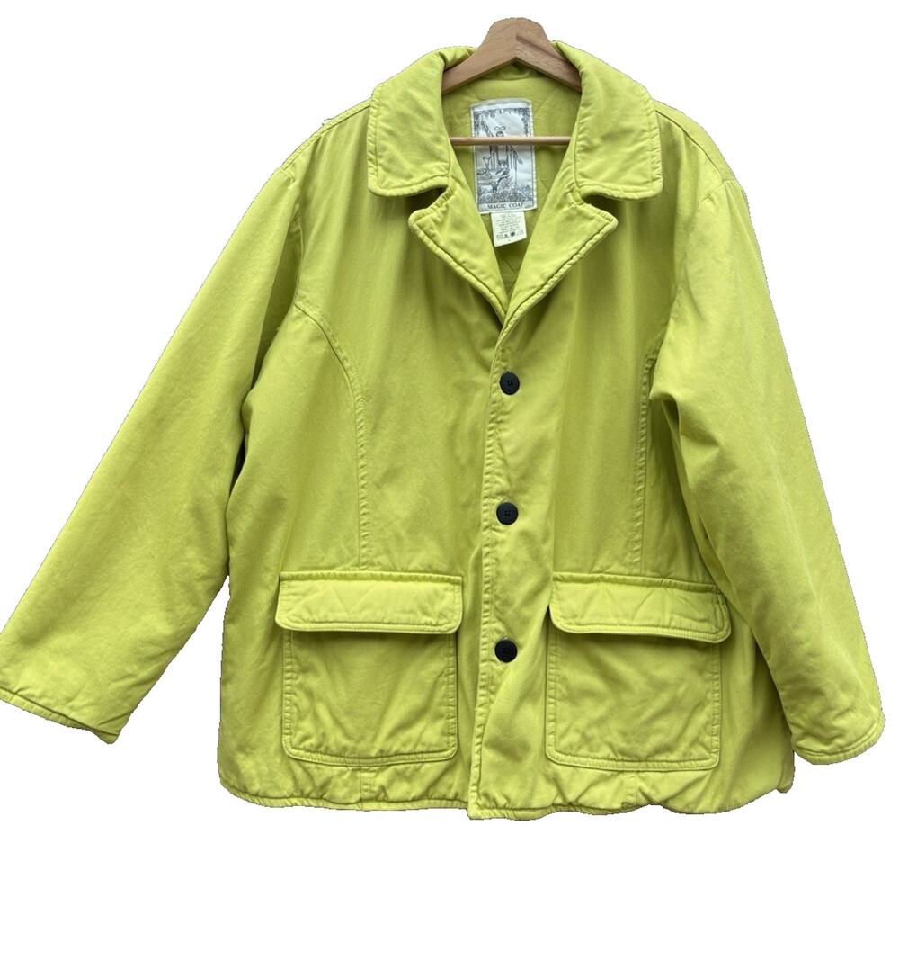 Men's Lime Green Casual Button-Front Jacket